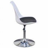 Swivel Dining Chairs 6 pcs White and Black Faux Leather