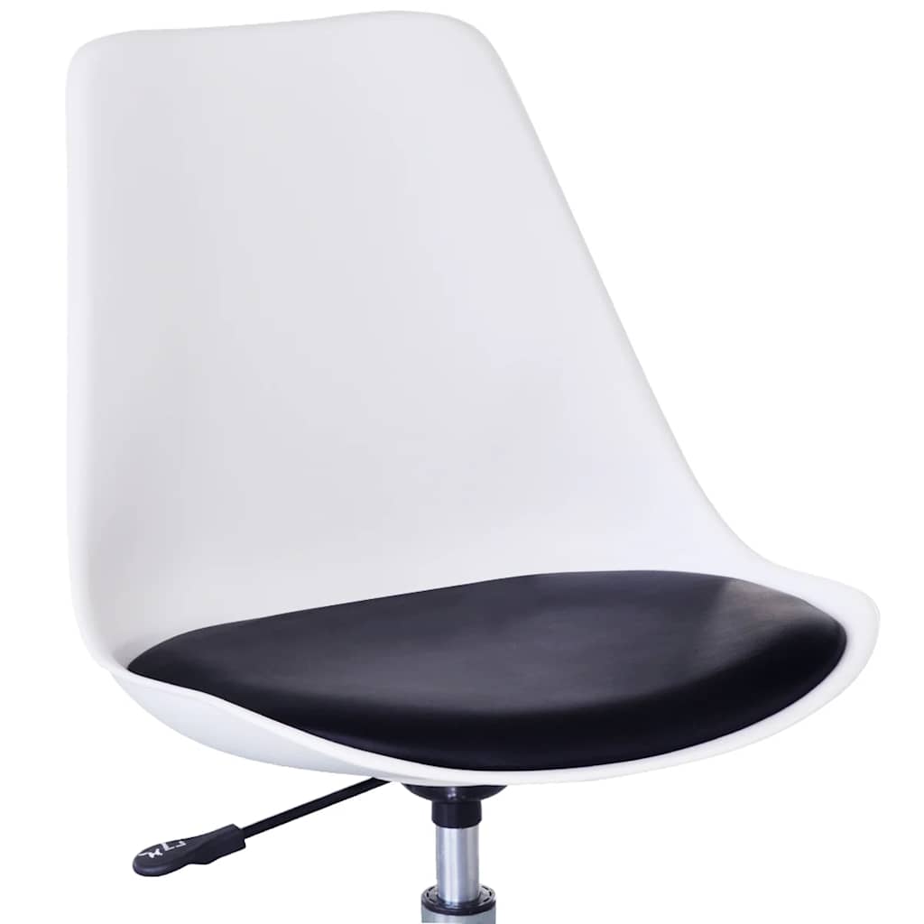 Swivel Dining Chairs 6 pcs White and Black Faux Leather