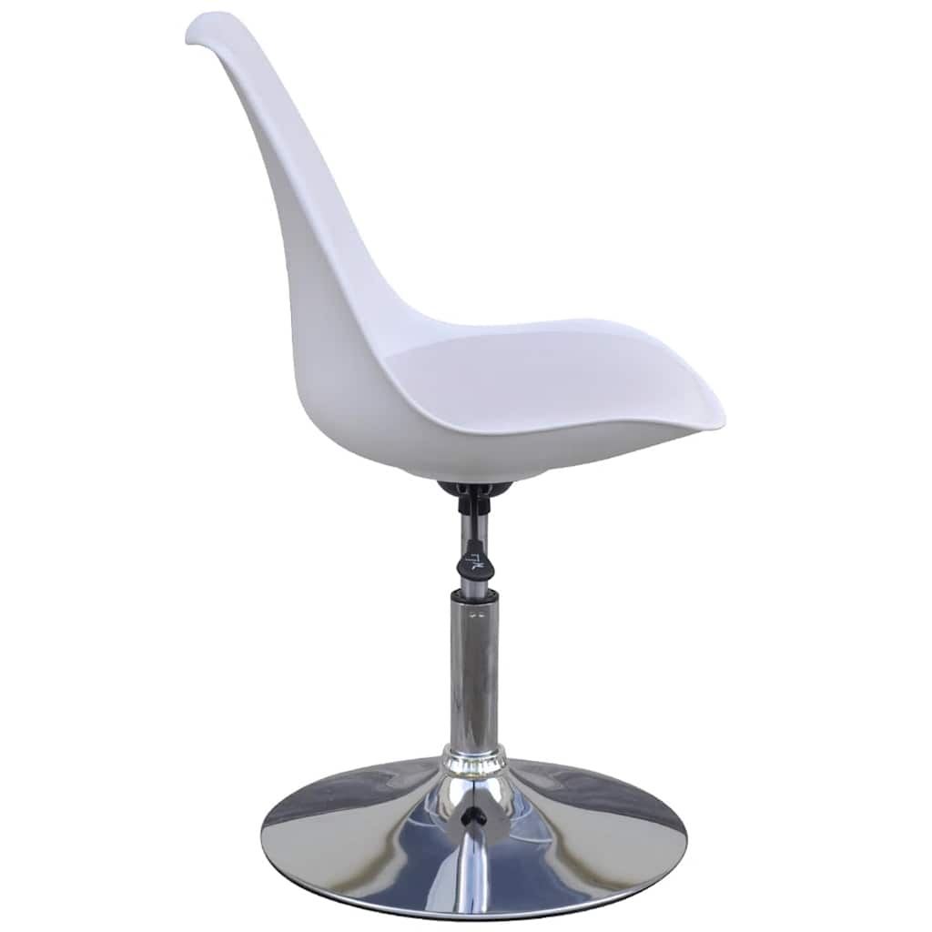Swivel Dining Chairs 6 pcs White Faux Leather