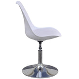 Swivel Dining Chairs 6 pcs White Faux Leather - Top-Down View