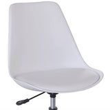 Swivel Dining Chairs 6 pcs White Faux Leather - 45-Degree Angle