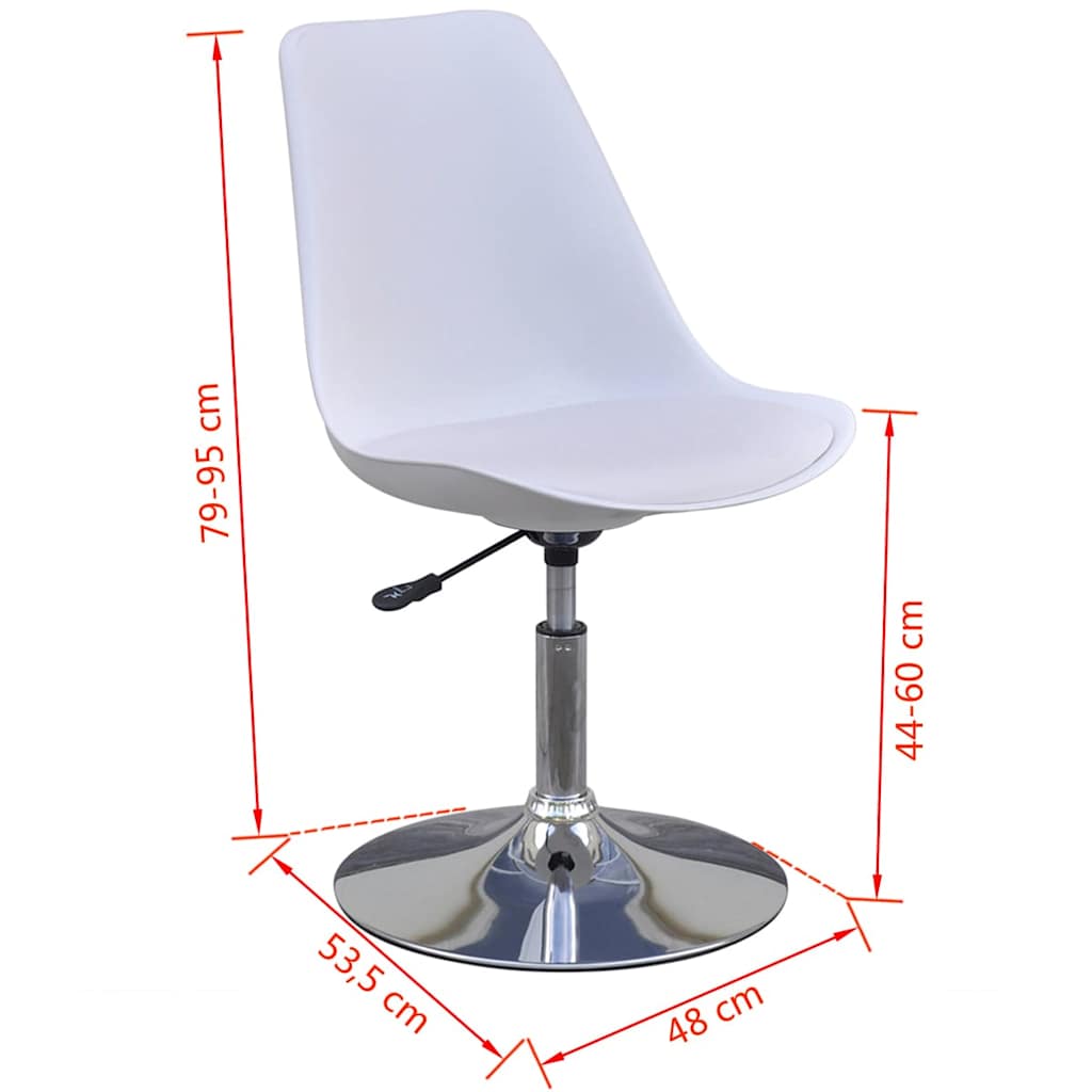 Swivel Dining Chairs 6 pcs White Faux Leather