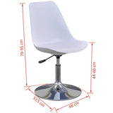 Swivel Dining Chairs 6 pcs White Faux Leather