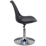 Swivel Dining Chairs 6 pcs Black Faux Leather - Top-Down View