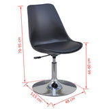Swivel Dining Chairs 6 pcs Black Faux Leather