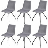 Dining Chairs 6 pcs Light Grey Fabric