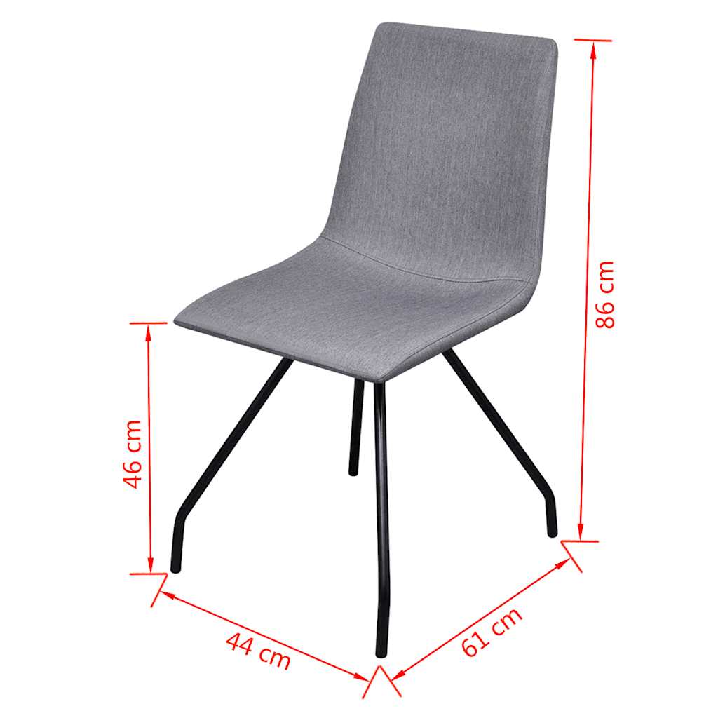 Dining Chairs 6 pcs Light Grey Fabric