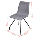 Dining Chairs 6 pcs Light Grey Fabric - Close-Up Angle
