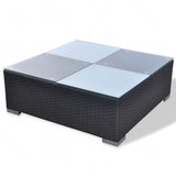 5 Piece Garden Lounge Set with Cushions Poly Rattan Black - Top-Down View