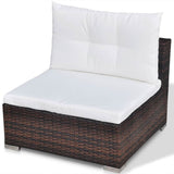 6 Piece Garden Lounge Set with Cushions Poly Rattan Brown - Extra Image