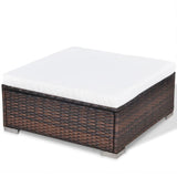 6 Piece Garden Lounge Set with Cushions Poly Rattan Brown - Extra Image