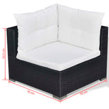 10 Piece Garden Lounge Set with Cushions Poly Rattan Black - Extra Image