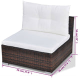 10 Piece Garden Lounge Set with Cushions Poly Rattan Brown - Extra Image