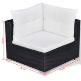 10 Piece Garden Lounge Set with Cushions Poly Rattan Black - Extra Image