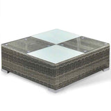 6 Piece Garden Lounge Set with Cushions Poly Rattan Grey - Close-Up Angle