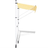 Manual Retractable Awning Yellow & White 300 cm - Side View