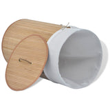 Bamboo Laundry Bin Round Natural - Side View