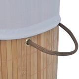 Bamboo Laundry Bin Round Natural - 45-Degree Angle
