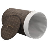 Bamboo Laundry Bin Round Dark Brown - Side View