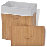 Bamboo Laundry Bin Rectangular Natural - Front View