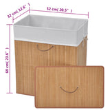 Bamboo Laundry Bin Rectangular Natural - Low Angle