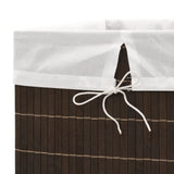 Bamboo Laundry Bin Rectangular Dark Brown - Rear View