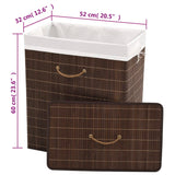 Bamboo Laundry Bin Rectangular Dark Brown - Low Angle