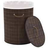 Bamboo Laundry Bin Oval Dark Brown - Front View