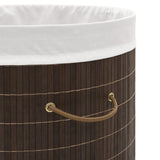 Bamboo Laundry Bin Oval Dark Brown - 45-Degree Angle