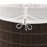 Bamboo Laundry Bin Oval Dark Brown - Rear View
