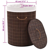 Bamboo Laundry Bin Oval Dark Brown - Low Angle
