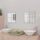 Frameless Mirror Tiles Glass 8 pcs 20.5 cm - Side View