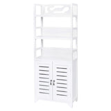 Bathroom Cabinet Albuquerque Wood White 46x24x117.5 cm - Front View