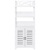 Bathroom Cabinet Albuquerque Wood White 46x24x117.5 cm - Side View