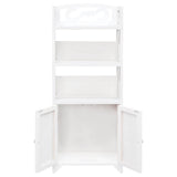 Bathroom Cabinet Albuquerque Wood White 46x24x117.5 cm - Rear View