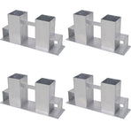Firewood Stacking Aids 4 pcs Steel Silver