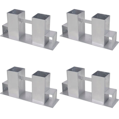 Firewood Stacking Aids 4 pcs Steel Silver