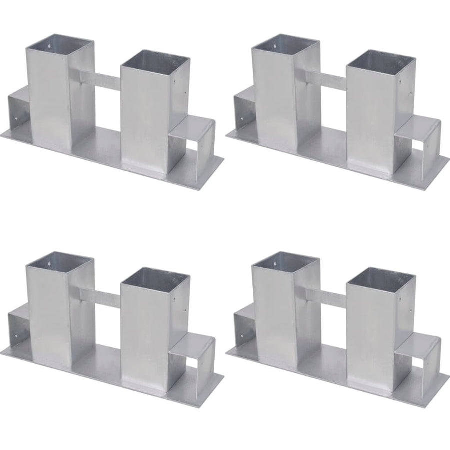 Firewood Stacking Aids 4 pcs Steel Silver
