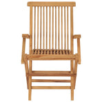 Folding Chairs 2 pcs with Armrests Teak Wood