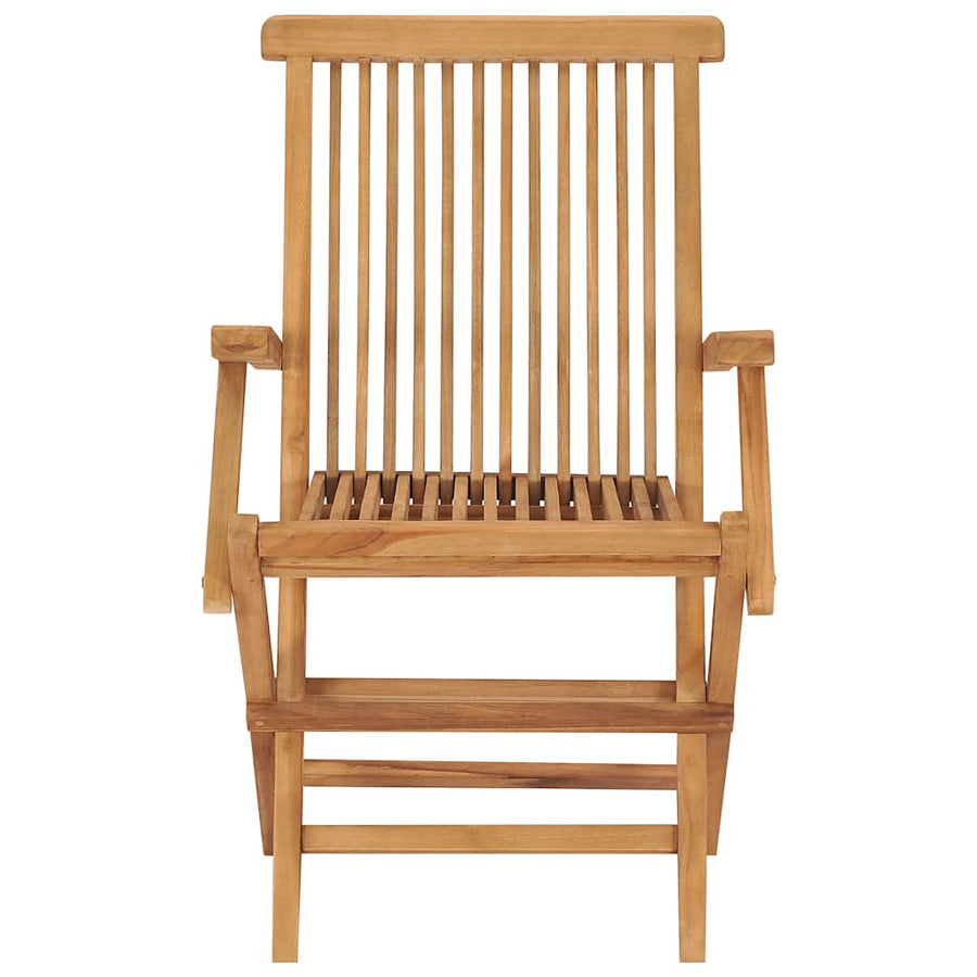 Folding Chairs 2 pcs with Armrests Teak Wood
