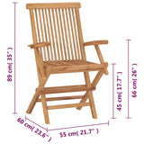 Folding Garden Chairs 2 pcs Solid Teak Wood - Extra Image