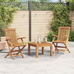 Folding Chairs 2 pcs with Armrests Teak Wood