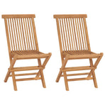 Folding Chairs 2 pcs for Garden & Outdoor Teak Wood