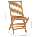 Folding Garden Chairs 2 pcs Solid Teak Wood - Extra Image