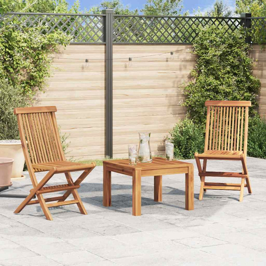 Folding Chairs 2 pcs for Garden & Outdoor Teak Wood