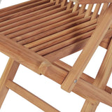 5 Piece Folding Outdoor Dining Set Solid Wood Teak - Rear View
