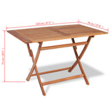 5 Piece Folding Outdoor Dining Set Solid Wood Teak - Close-Up Angle