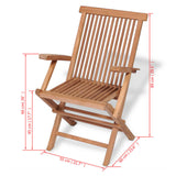 5 Piece Folding Outdoor Dining Set Solid Wood Teak
