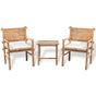 3 Piece Bistro Set with Cushions Bamboo
