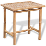 3 Piece Bistro Set with Cushions Bamboo - Front View